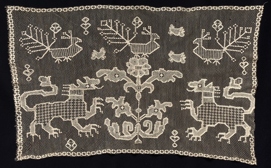 Panel with Panthers, Birds, and Floral Motifs
