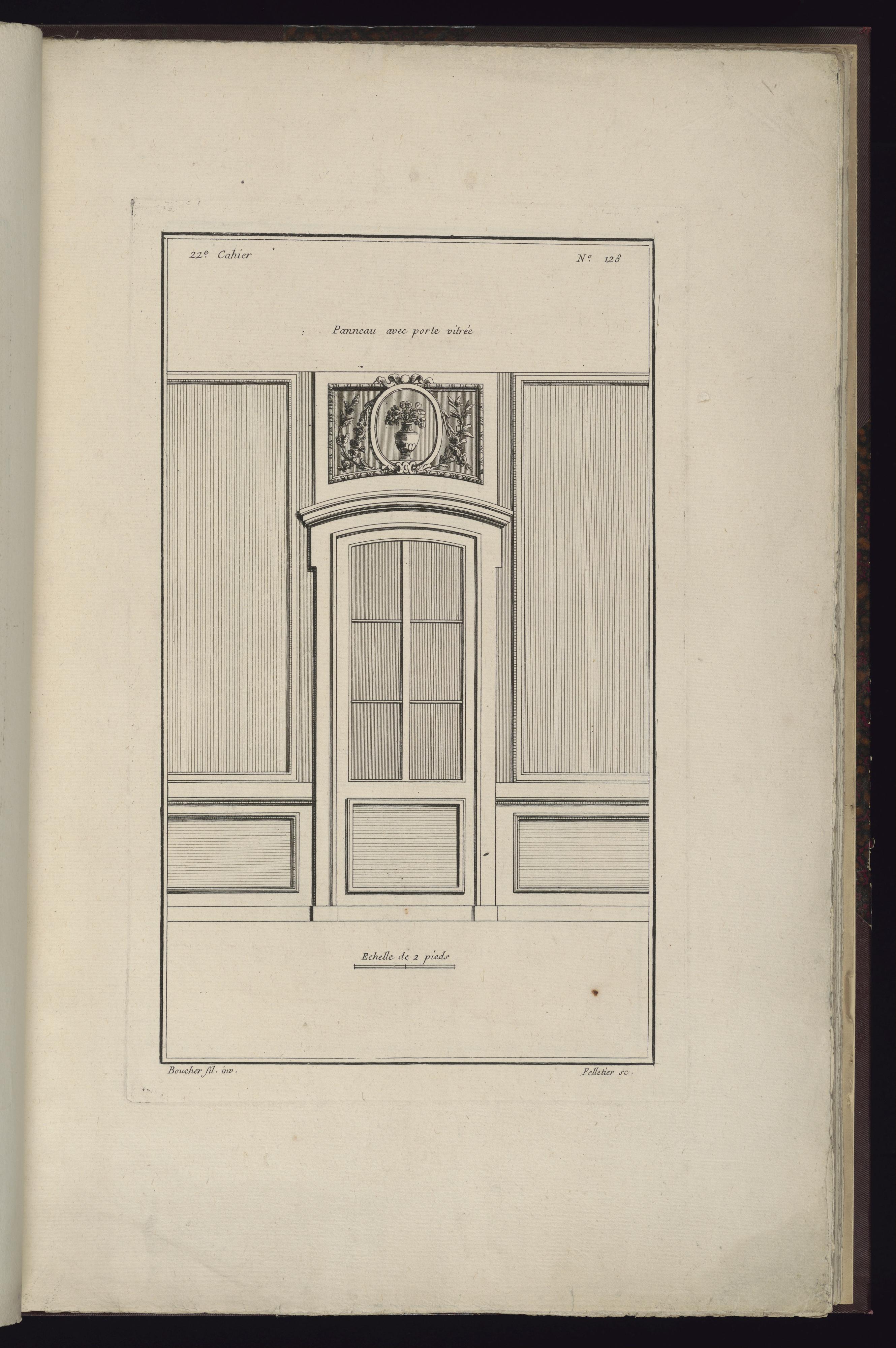 Panneau avec porte vitrée
