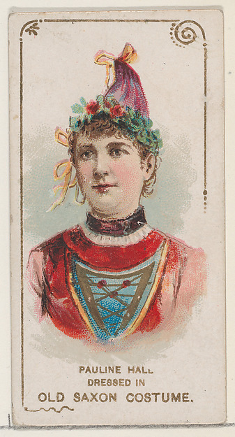 Pauline Hall Dressed in Old Saxon Costume, from the set Actors and Actresses, First Series (N70) for Duke brand cigarettes