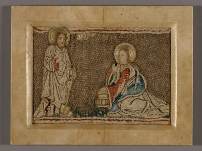 Picture (Probably from an Orphrey Band Depicting Christ before Mary Magdalene)