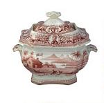 Pink Log Cabin Patterned Sugar Bowl