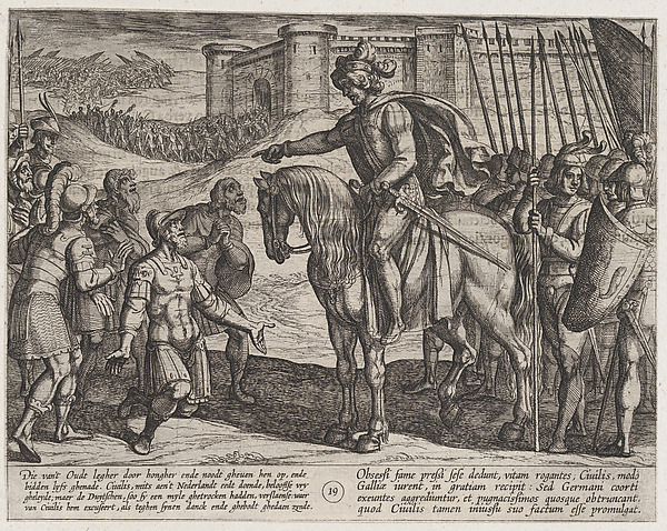 Plate 19: Men from the Fortress Surrender and Pledge Their Lives to Civilis, from "The War of the Romans Against the Batavians" (Romanorvm et Batavorvm societas)