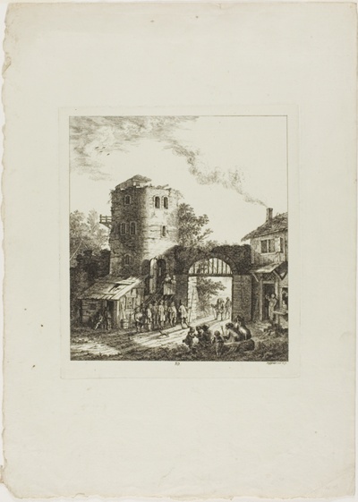 Procession through a Rustic Gate