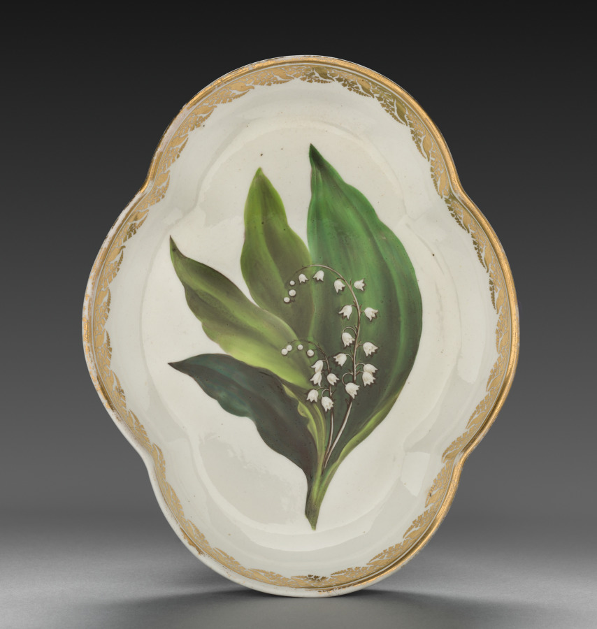 Quatrelobed Dish from Dessert Service: Lily of the Valley
