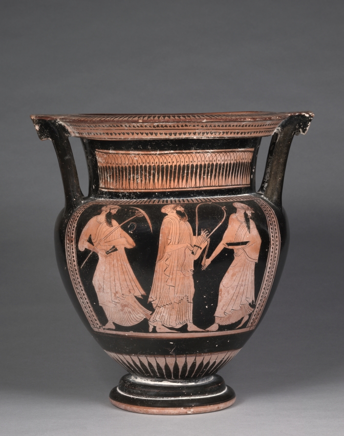 Red-Figure Column Krater (Mixing Vessel): Komos (Revel)