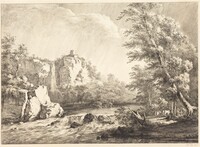 River Landscape with a Passing Storm