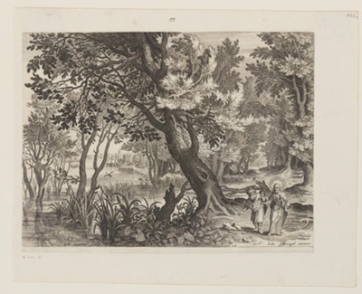 Riverscape with The Temptation of Christ