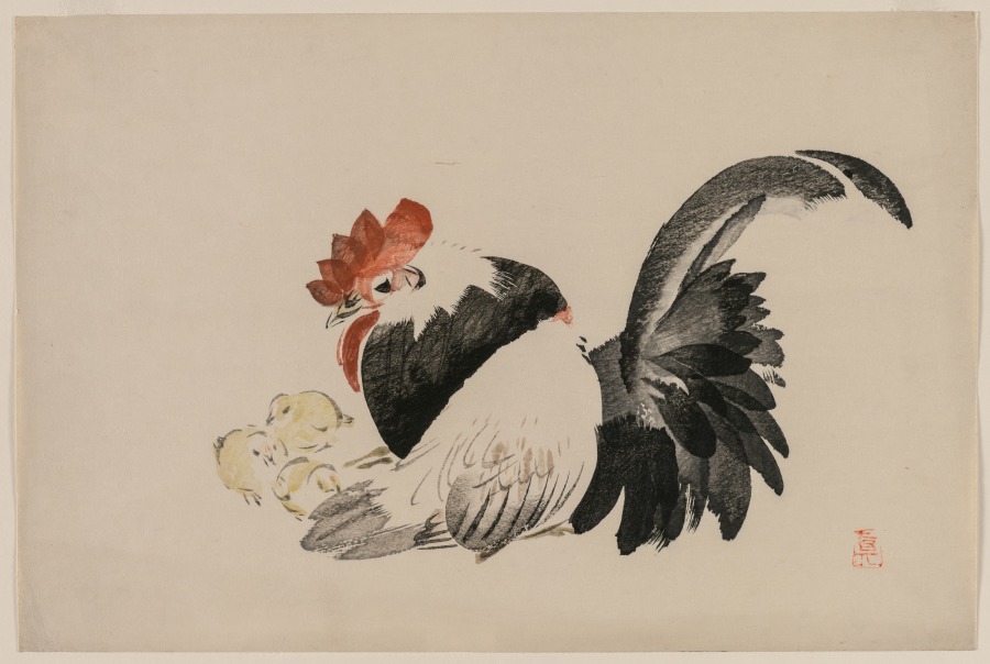 Rooster, Hen, and Chicks