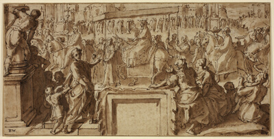 Saint Charles Borromeo Entering the Town of Pavia: Design for a Wall Decoration