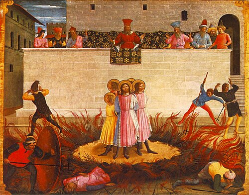 Saints Cosmas and Damian and their Brothers Surviving the Stake