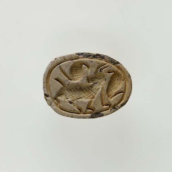 Scarab with Horned Animal and Uraei
