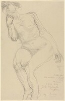 Seated Female Nude Leaning to the Left