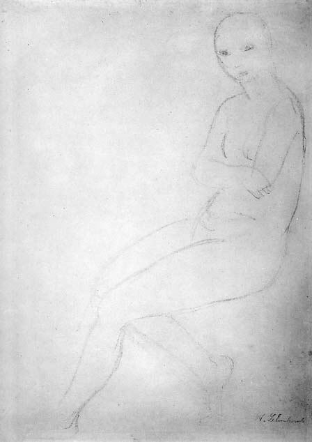 Seated Nude Model, Facing Left