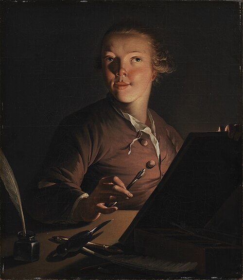 Self-portrait by artificial light