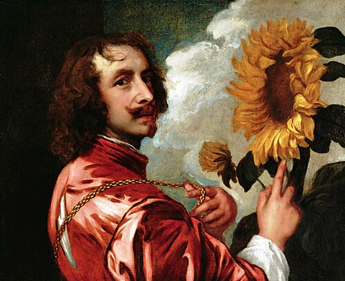 Self-portrait with a Sunflower