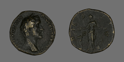 Sestertius (Coin) Portraying Emperor Antoninus Pius