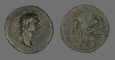 Sestertius (Coin) Portraying Emperor Domitian
