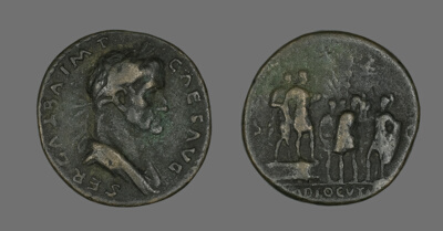 Sestertius (Coin) Portraying Emperor Galba