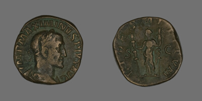 Sestertius (Coin) Portraying Emperor Maximinus