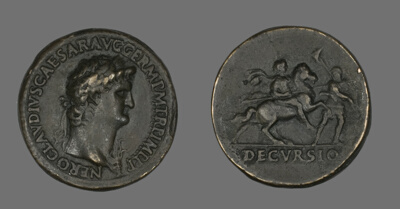 Sestertius (Coin) Portraying Emperor Nero