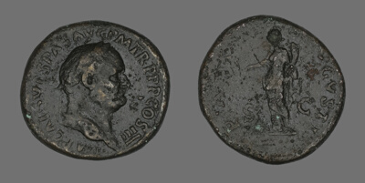 Sestertius (Coin) Portraying Emperor Vespasian