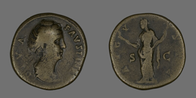 Sestertius (Coin) Portraying Empress Faustina