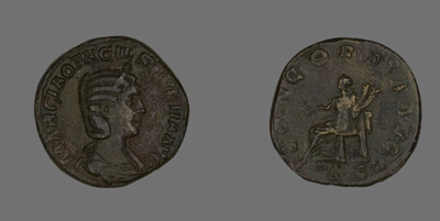 Sestertius (Coin) Portraying Empress Marcia Otacilia Severa