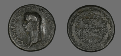Sestertius (Coin) Portraying Germanicus