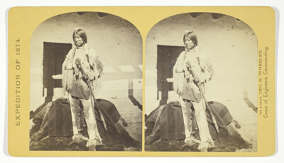 Shee-zah-nan-tan, Jicarilla Apache Brave in characteristic Costume, Northern New Mexico, No. 42 from the series "Geographical Explorations and Surveys West of the 100th Meridian"