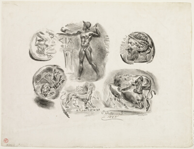 Sheet of Six Antique Medals