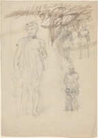 Sheet of Studies, including Warrior with Child [recto and verso]