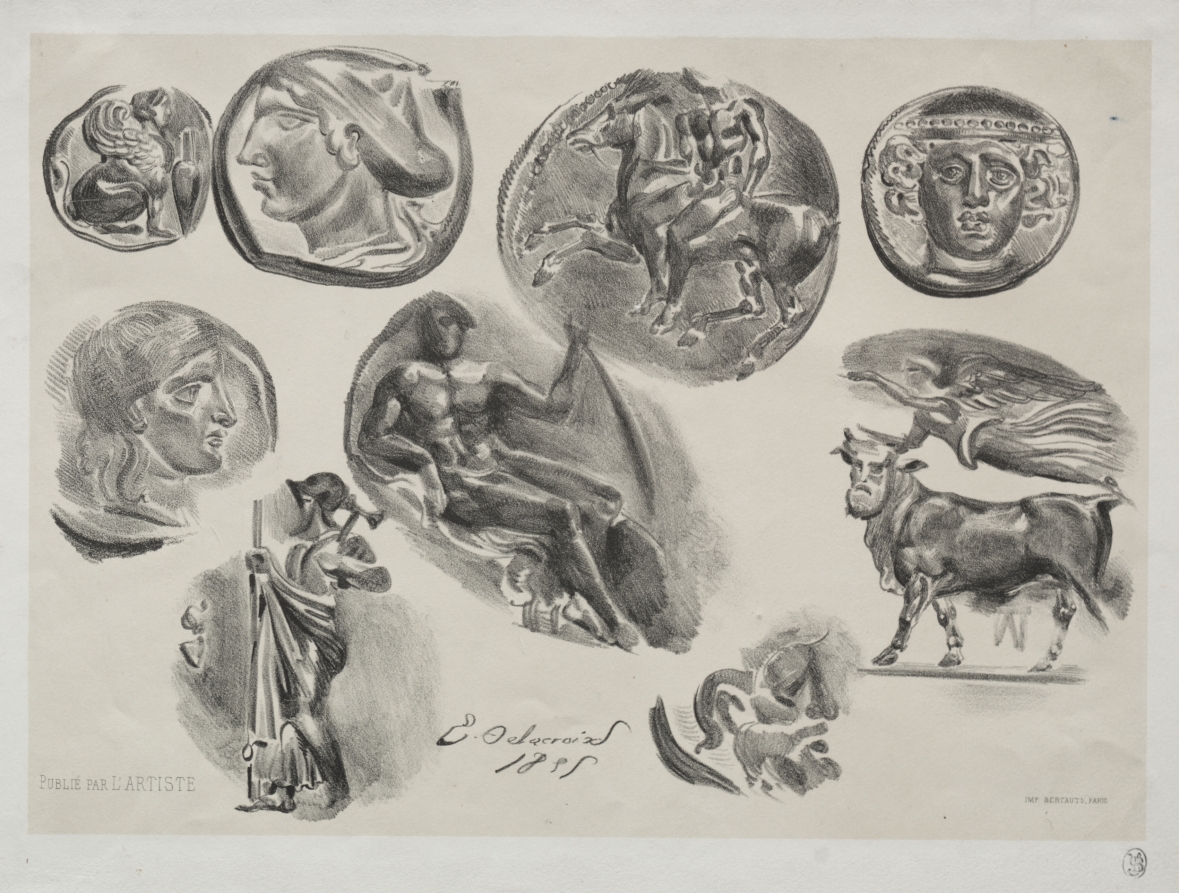 Sheet with Nine Antique Medals