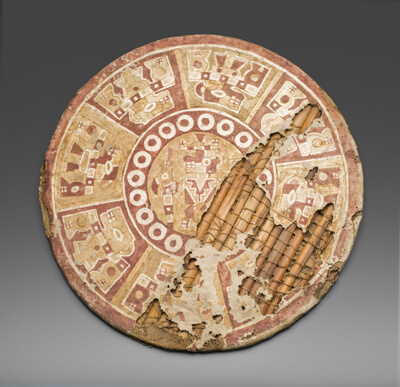 Shield Painted with Abstract Figures