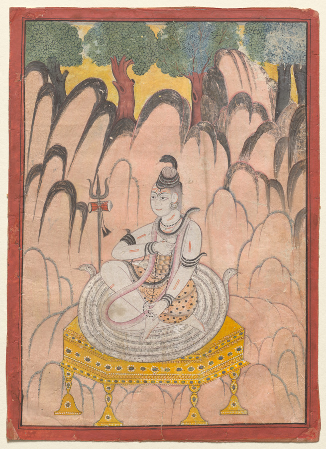 Shiva Seated on a Throne in a Landscape