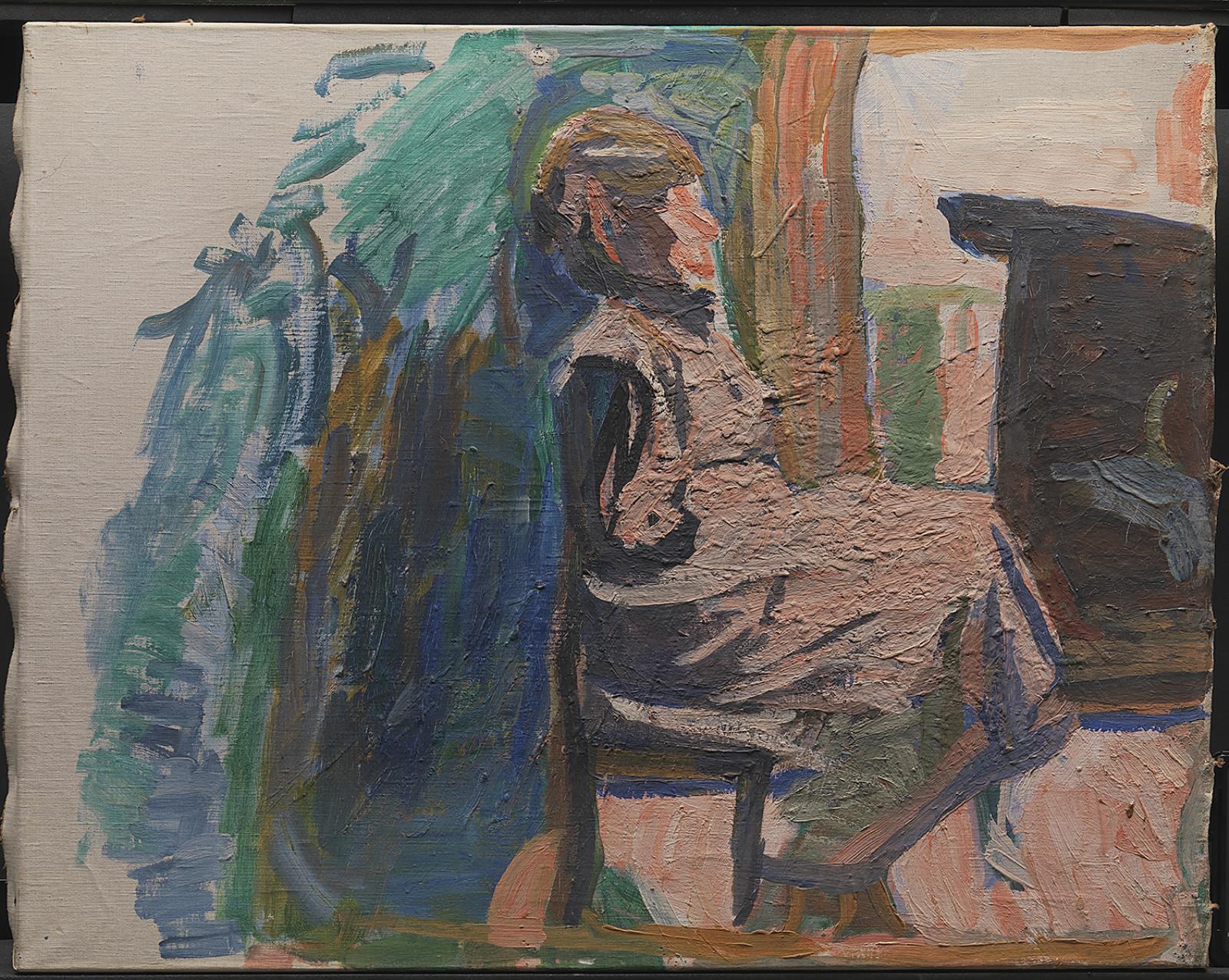 Siddende, hel figur
