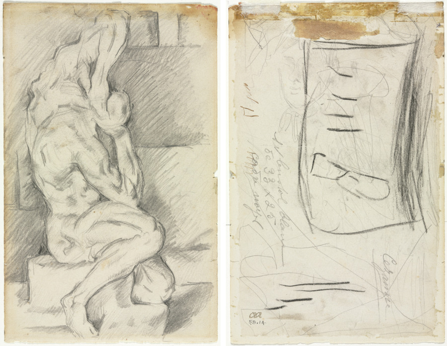 Sketch of Anatomical Sculpture (recto) Sketch of Madame Cézanne (verso)