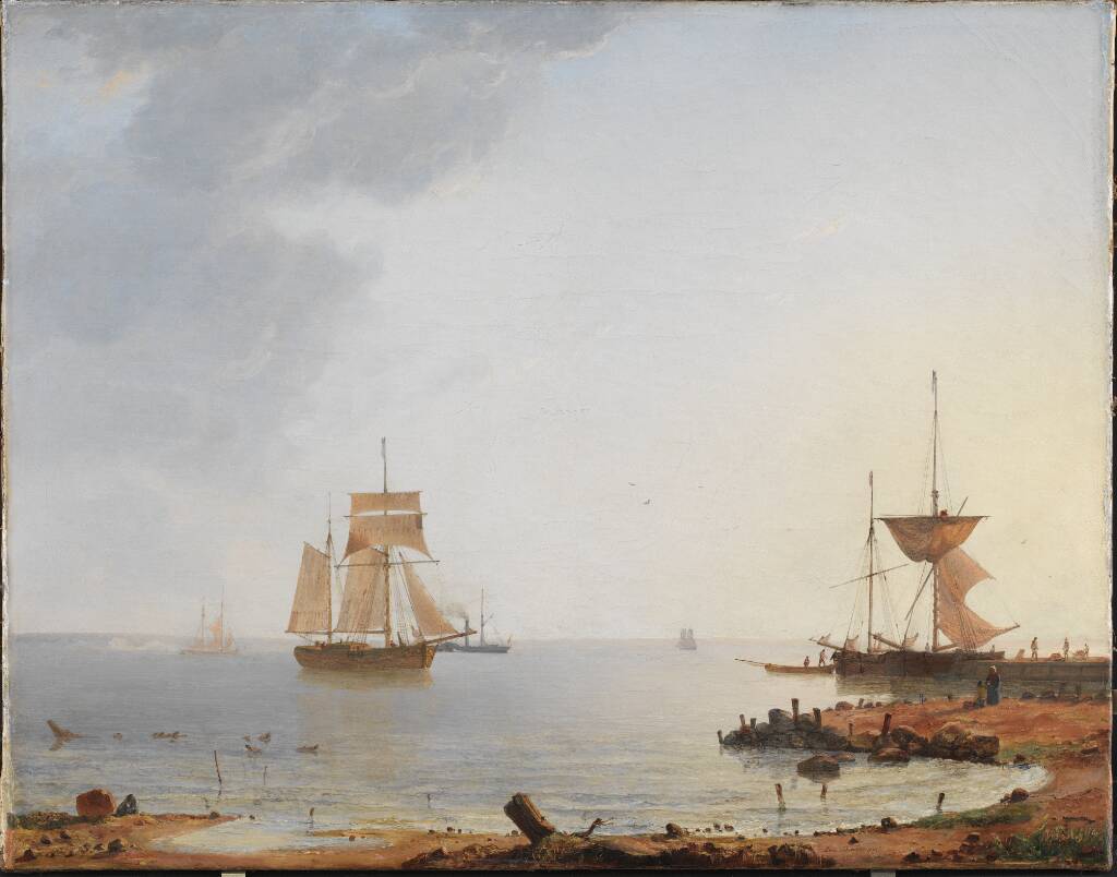 Skibe ved Sjællands kyst. Morgen