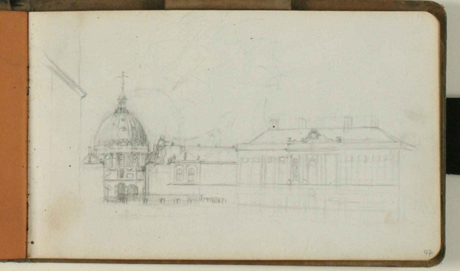 Skitser af Amalienborg og Frederikskirken
