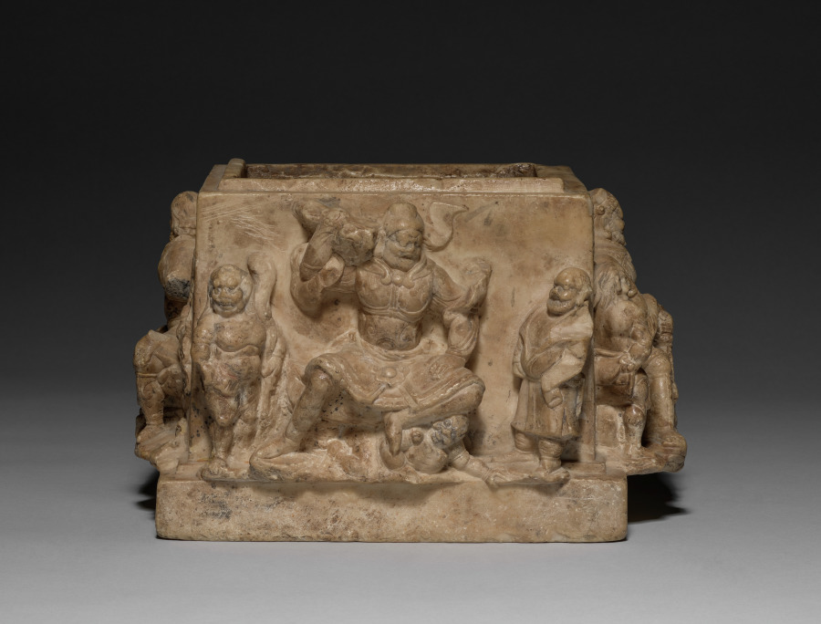 Square Urn with Celestial Guardians