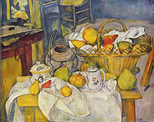 Still life with fruit basket