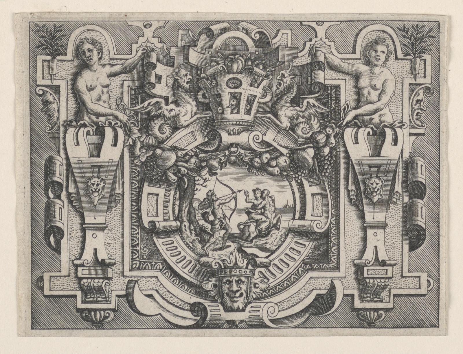 Strapwork Grotesque with Scene from Ovid