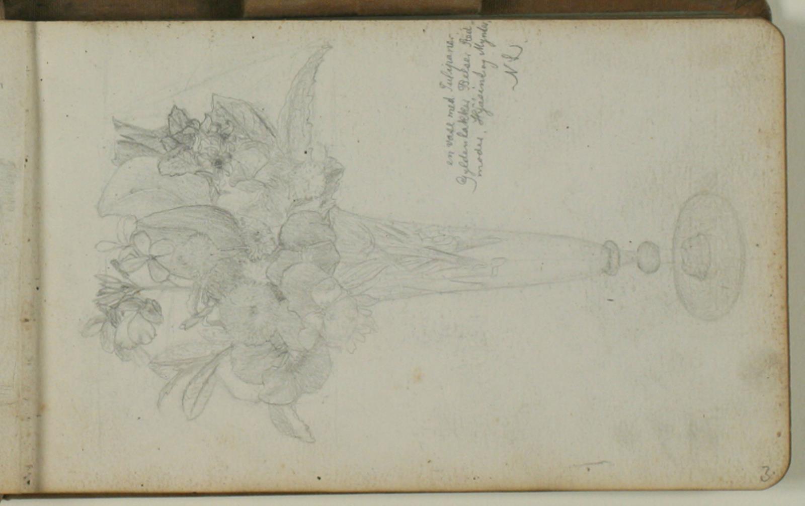 Studie af vase med tulipaner