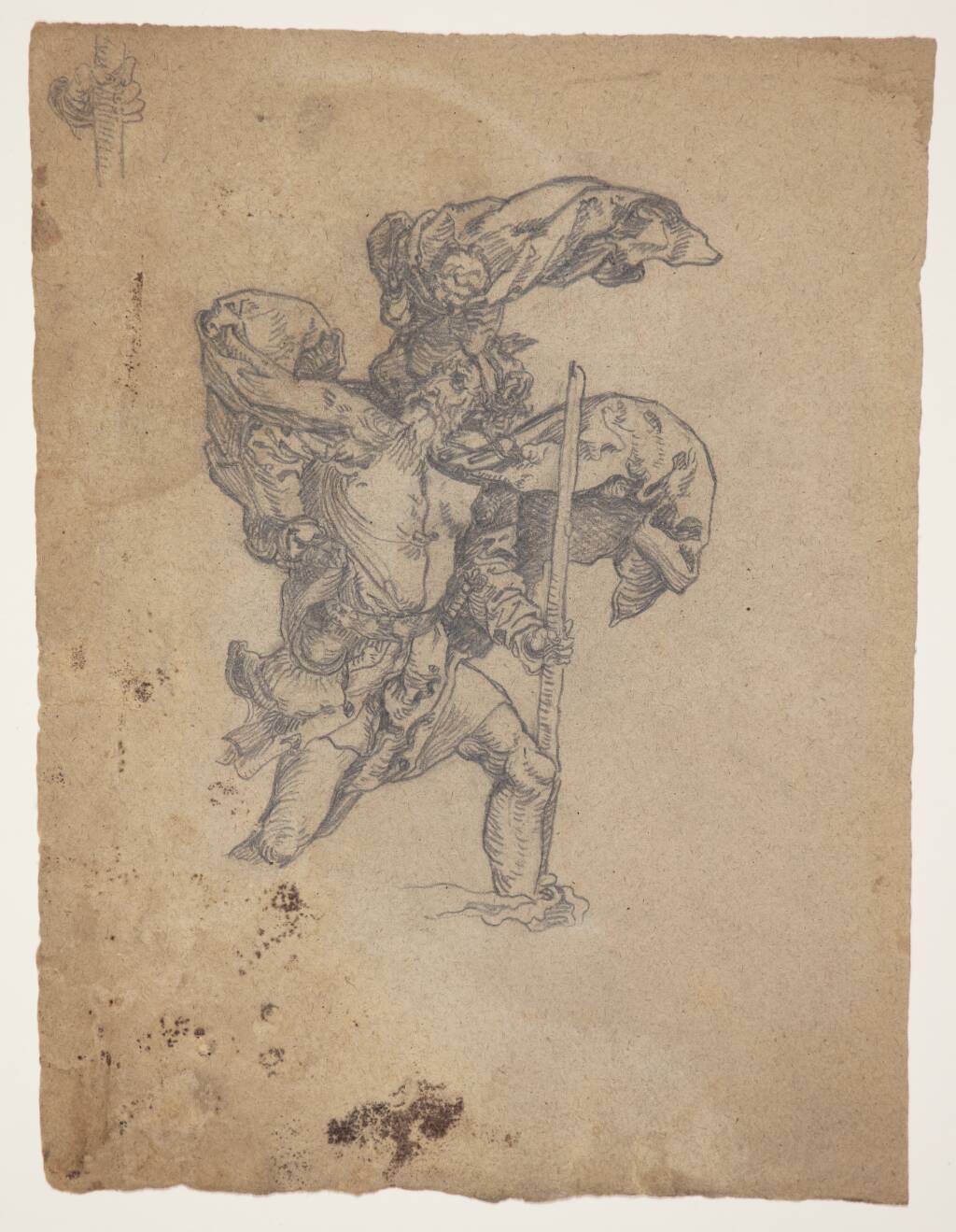 Studie efter Dürer: Den Hellige Christoforus I