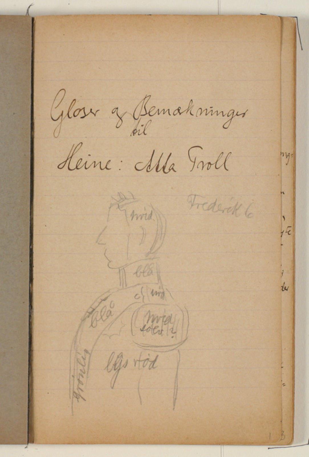 Studie til Frederik VI med farveangivelser