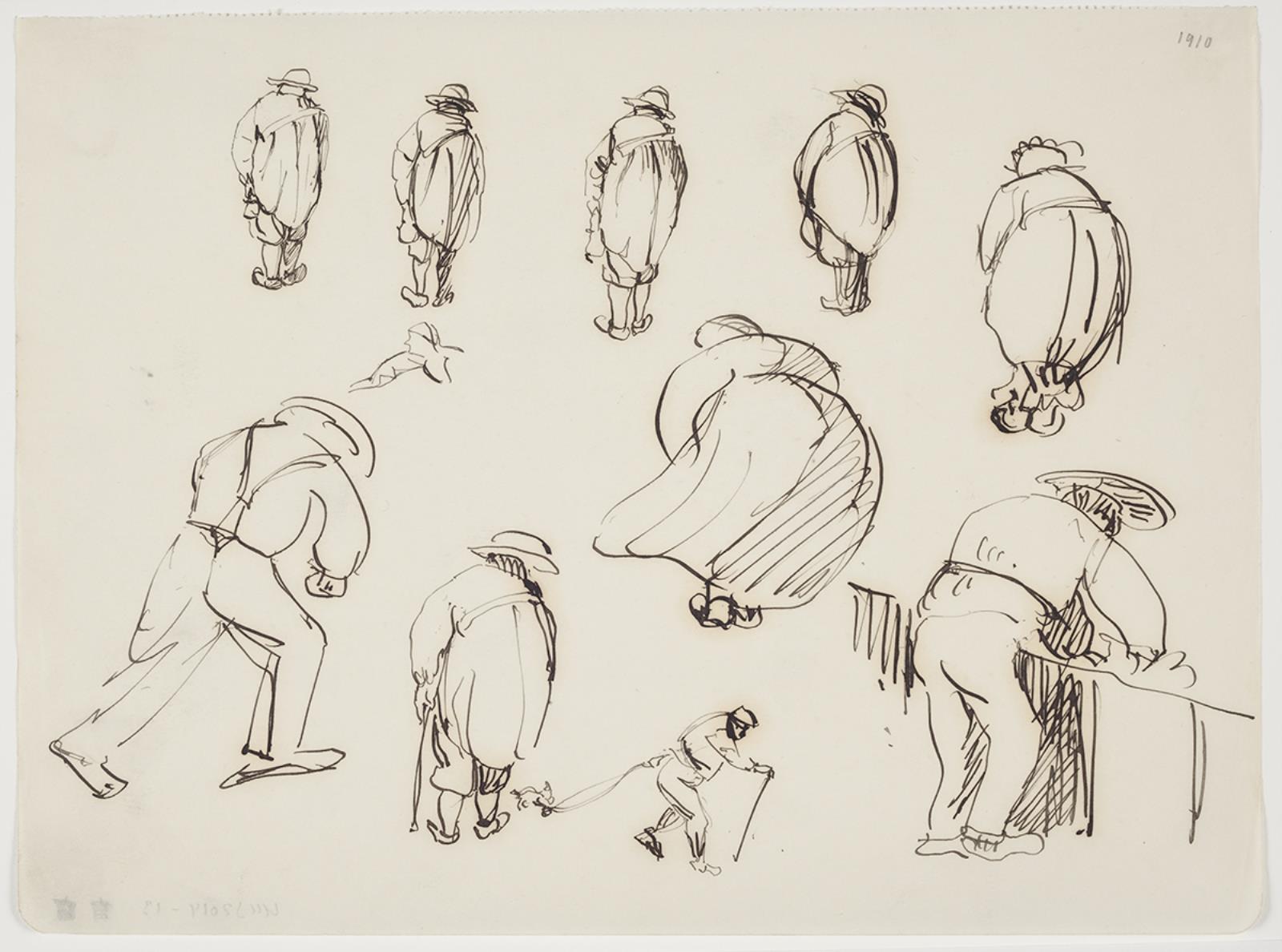 Studier af rygvendte figurer