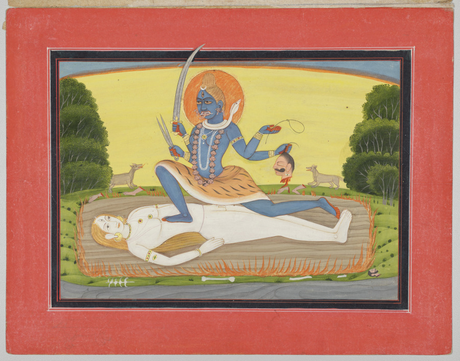 Tantric Devi on Shiva, from a Mandi Devi Series