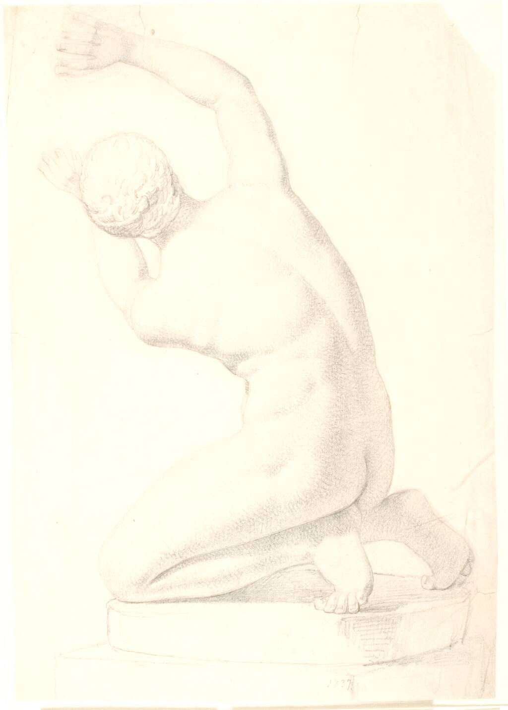 Tegning efter gips: antik ynglingsfigur (München)