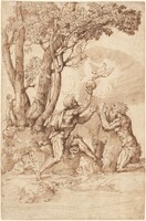 The Hermit Saints Paul and Anthony Receiving Bread from a Dove