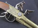 Three Barrel Flintlock Boxlock Pistol