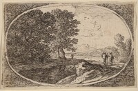 Three Men Carrying Staffs